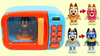 Bluey & Family Use Magic Toy Microwave for Outfit Change & Road Trip Beach Day Play Time!