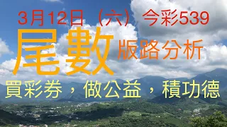 今彩539｜尾數｜牛哥539｜2022年3月12日（六）今彩539尾數版路分析內含隱藏孤支版路｜感謝版路交流 @king1688 ｜#539