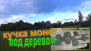 Куча монет под деревом!!! Их столько, что не успел все выкопать!! Коп по высокой траве!!!