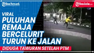 Video Singkat Barisan Remaja Bercelurit, Diduga Tawuran di Surabaya