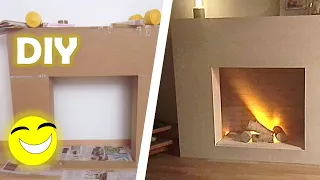 DECORATIVE FIREPLACE - How to make a Fireplace (STEP by STEP 2023)