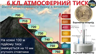 Географія. 6 кл. Урок 34. Атмосферний тиск