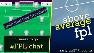 FPL 22/23 Early GW17 | FPL Chat - Three Weeks To Go | Fantasy Premier League Tips
