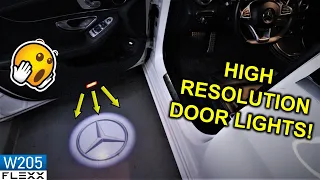 #1 Highest Resolution Mercedes Logo Courtesy Welcome door lights!!!