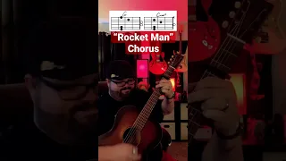 Rocket Man by Elton John Guitar Tutorial Lesson! #guitar #shorts #music #youtubeshorts #guitarra ￼