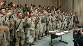 Marines singing "Lord i lift your name on high"