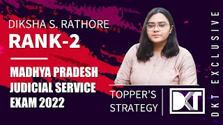 Rank 2 MP Judicial Service Exam 2022 | Diksha Singh Rathore's Strategy | दीक्षा सिंह की स्ट्रेटेजी