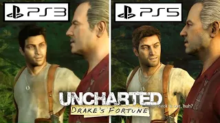 Uncharted Drake's Fortune Original PS3 VS Remaster PS5 Graphics Comparison Gameplay/ PS3 VS PS5