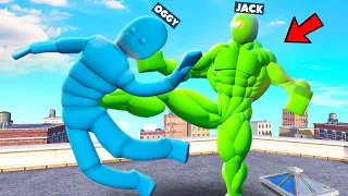 Ragdoll Fight Between Super Jack And Oggy In Overgrowth