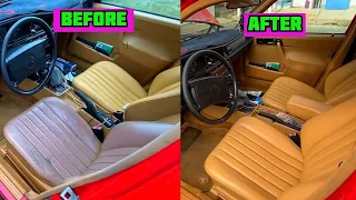 W201 Red Mercedes 190E Driver Side Palomino Seat Restoration! The Interior is Almost Complete!