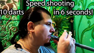 NEW blowgun speed shooting / reloading record. 10 darts in 6 seconds! + How I did it tutorial.