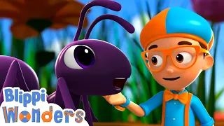 Blippi and the Giant Ant | Blippi Wonders | Learn ABC 123 | Fun Cartoons | Moonbug Kids