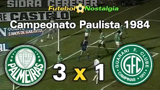 Palmeiras 3 x 1 Guarani - 26-08-1984 ( Campeonato Paulista )