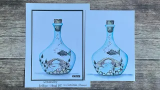 ‘Fish In A Bottle’ by Jo Rice #laviniastamps #stickerstencils #cardmaking