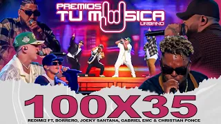 100x35 en PREMIO TU MUSICA URBANA 2023 - #Redimi2 #GabrielEMC #ChristianPonce #JoekySantana #Borrero