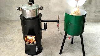 How to make a 2-in-1 wood stove and boiler - Super efficient