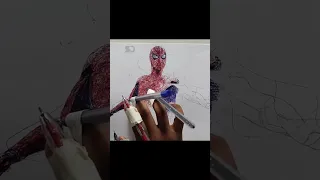 Spiderman drawing with 3 pen 🤩