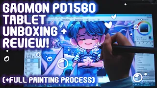 Gaomon PD1560 Unboxing + Review! | Full Painting Process!)