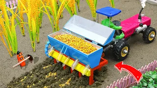 Diy tractor making mini automatic seeding machine to planting rice field | Diy tractor | @Sunfarming