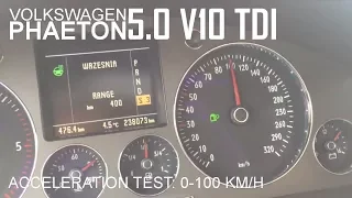 VW Phaeton 5.0 V10 TDI - 0-100 kmh acceleration test