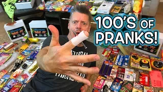 HUNDREDS of Gag PRANKS!!  **Unboxing & Pranking!**