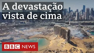 Explosão no Líbano: imagens aéreas mostram destruição no porto de Beirute