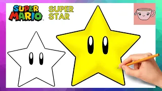 How To Draw Mario Super Star ⭐ | Easy Step By Step Drawing Tutorial