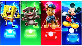 SpongeBob SquarePants 🆚 My Talking Tom 🆚 PAW Patrol 🆚 Mickey Mouse 🎶 Tiles Hop EDM Rush