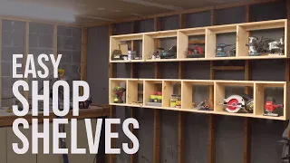 Floating Garage Shelves / Shop Storage // DIY Woodworking