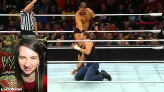 WWE Raw 2/9/15 Dean Ambrose vs Axelmania