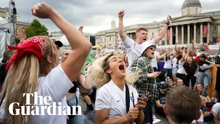 Dancing in the streets: Fans celebrate the moment England won Women's Euros
