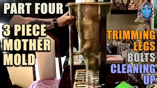 Part Four | Make A Three Piece Fibreglass Mother Mold | Trimming Legs | Fixing Bolts | Cleaning Up
