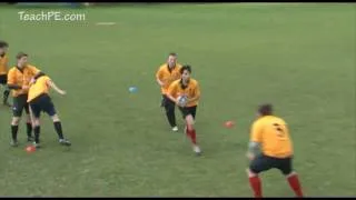 Offload during tackle 1v1 Basic Rugby Skills