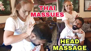 Head massage, hand massage, back massage, neck cracking by Thai Massues | ASMR