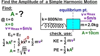 Physics 16  Simple Harmonic Motion (10 of 19) Find Amplitude=?
