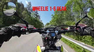 Ktm exc 500 wheelie 1-6. gear