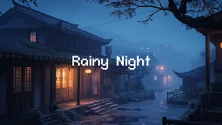 Peaceful Rainy Night In The Suburbs 🌨️ Lofi Deep Sleep 🌕 Beats To Chill / Relax