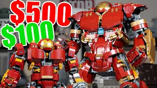 $100 vs $500 LEGO Marvel HULKBUSTER Comparison!