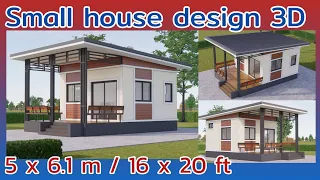 Beautiful small house design idea | Budget house | Simple house | 3D house plan | 5x6.1 m | 16x20 ft