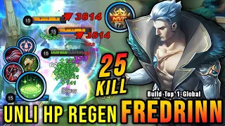 25 Kills!! Fredrinn New Offlane Build (UNLIMITED HP REGEN) - Build Top 1 Global Fredrinn ~ MLBB