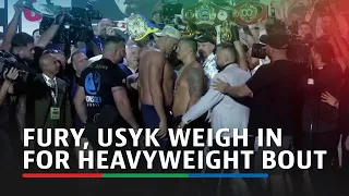 Boxing: Fury weighs in nearly 30 pounds heavier than Usyk | ABS-CBN News