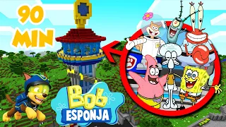 APARECEN TODOS LOS PERSONAJES DE BOB ESPONJA EN LA CASA DE LA PAW PATROL EN MINECRAFT 😱