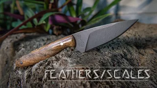 Knife Making | Bird and Trout Knife - Feathers/Scales - Making a knife from a Leaf Spring