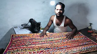 doormat jute cotton rugs 🌹🌹 braided jute chindi rugs#handmade carpet #braided rugs#rug traind 2024 #