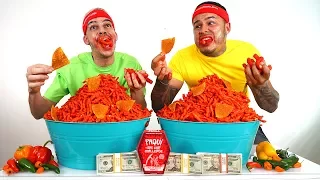 HOT CHEETOS CHALLENGE!!! ($20,000 CASH BET)  **REMATCH**