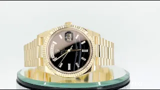 Rolex Day Date 228238 Onyx Diamond Dial 40mm Yellow Gold Watch