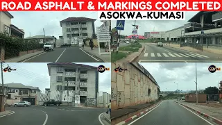 ASHANTI REGION Road ASPHALT & WHITE MARKINGS Completed at ASOKWA in KUMASI | Ghana.