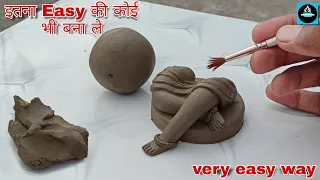 🌺गणपति की मूर्ति बनाने का इससे आसान तरीका नहीं देखा होगा/Easy Ganesh Making process in clay