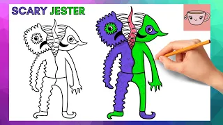 How To Draw Scary Jester - Garten of Banban 4 | Easy Step By Step Drawing Tutorial