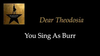 Hamilton - Dear Theodosia - Karaoke/Sing With Me: You Sing Burr